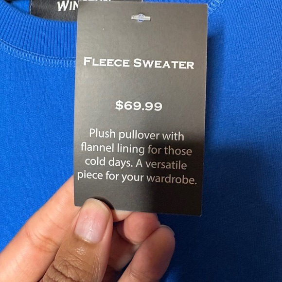 NWT$70 WINSTON Blue Long Sleeve Fleece Plush Pullover Sweater Sz 3XL‎ - Picture 4 of 6
